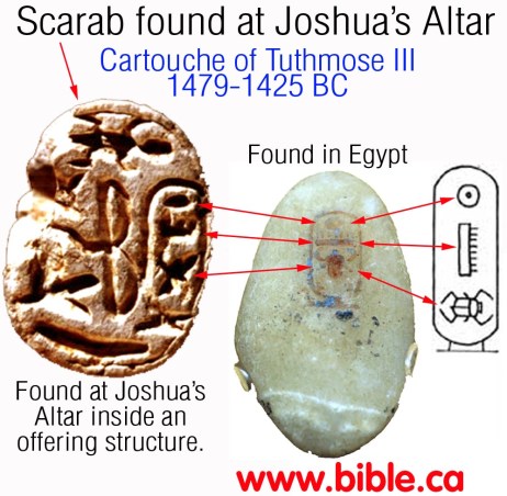 bible-archeology-altar-of-joshua-scarabs-cartouche-tuthmose-iii
