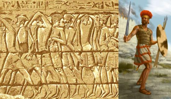 captive-philistine-warriors-from-a-wall-relief-at-medinet-habu